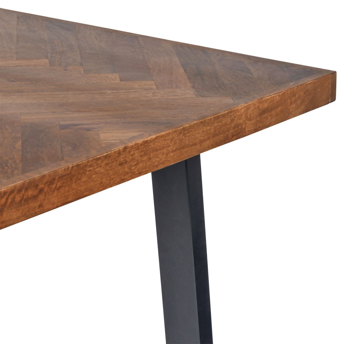 Burnham II Herringbone Wood Dining Table | 6 Seater